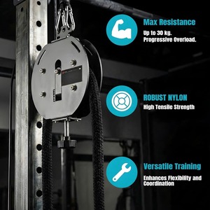 Machine d'entraînement à l'escalade sur corde DINUO, équipement de fitness avec corde de traction de 32 mm, dispositif d'entraînement fonctionnel de gym à résistance réglable - Product Image 3