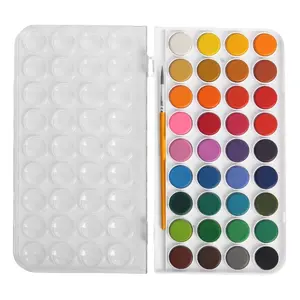Profesyonel toksik olmayan watercolour şeffaf kutu paketi 36 renk yıkanabilir katı suluboya boya seti