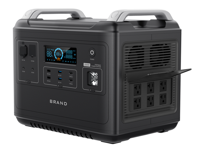 Huge Capacity 2000W Portable Power Station Solar Generator Energy Storage Power Supply LiFePO4 Battery Outdoor Large Power Bank