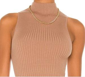 Maglione di Lusso <span class=keywords><strong>Senza</strong></span> <span class=keywords><strong>Maniche</strong></span> a Collo Alto Comodo e Aderente 100% Cashmere per Donna - Product Image 4