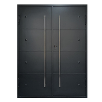 Porte d'entrée extérieure double en fer forgé sur mesure, artisanale, renforcée, antivol, de qualité supérieure, pour villas