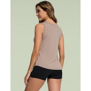 Camiseta de Yoga Personalizada para Mujer, Corte Holgado, Sin Mangas, Viscosa de Bambú, Tops Básicos de Verano, Ropa de Mujer, Camisetas para Dormir - Product Image 3