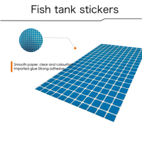Stiker Latar Belakang Akuarium HD Poster Riak Air Biru Latar Belakang Vinyl Perekat Diri untuk Tangki Ikan Kolam Makanan Laut