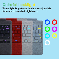 Clavier sans Fil Bluetooth Rétroéclairé avec Pavé Tactile, Compatible Surface Pro 4 5 Go 1, Nouveau, pour Voyages d'Affaires