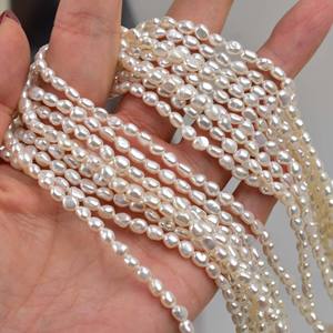 Collar de Perlas de Agua Dulce Barrocas Pequeñas Irregulares, Nuevas, de 4-4.5 mm, Semiterminadas, para DIY, Perlas Sueltas Naturales de Agua Dulce - Product Image 1