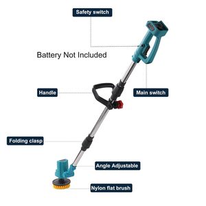 <b>Extendable</b> Cordless Telescopic Bathroom Floor Cleaning <b>Brush</b> with Nylon Bristles for Driveway Patio Stone & Moss Removal - Product Image 2