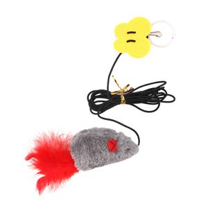 Giocattoli interattivi eco-friendly per animali domestici porta appeso in tessuto Mouse e gatto giocattolo con suono per gatti interni di colore grigio - Product Image 3
