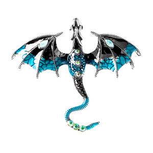 Broche Retrô de Liga Metálica com Dragão Voador Estilo Gota de Óleo, Acessório Personalizado Masculino para Terno e Casaco, Novo Lançamento Transfronteiriço com Efeito Gotejante - Product Image 5
