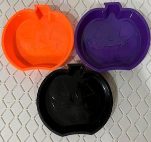 Platos de Plástico Desechables con Forma de Calabaza para Dulces de Halloween, con Logotipo Personalizado de Fábrica - Product Image 1