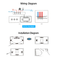 Usine En Gros Tuya APP Contrôle US Standard Écran Tactile 3 vitesses Smart Wifi Ventilateur plafond et lumière Interrupteur Mural