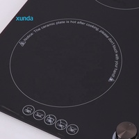 Cuisinière à gaz Xunda Factory OEM ODM 3 feux à gaz et 1 électrique, 4 brûleurs, plaques de cuisson en verre encastrées, cuisinière à gaz GPL/GN, plaques de cuisson en verre, plaques de cuisson à gaz