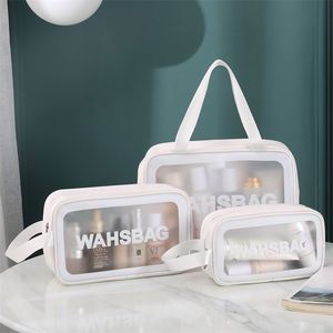 Wholesale Pink Clear Makeup <b>Bag</b> <b>Set</b> With Custom Logo Small Zipper Travel Pvc <b>Wash</b> <b>Bag</b> for Women Transparent Cosmetic <b>Bags</b> - Product Image 3