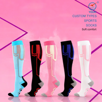Chaussettes de compression sportives pour hommes et femmes, 20-30 mmhg, course à pied, basket-ball, vélo, athlétisme, chaussettes hautes personnalisées pour les varices