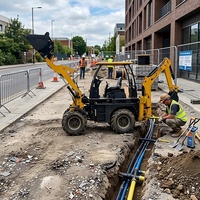 Mini-chargeuse-pelleteuse compacte diesel 4x4 pour travaux de construction avec godet de 0,1 m³