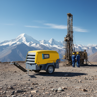 Compresseur d'air mobile Atlas Copco XAS78 7 bars avec 160 CFM, 100 psi, lubrifié, état neuf, moteur diesel pour l'exploitation minière