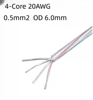 Câble multi-brins QUANWEI 2 3 4 5 broches 16AWG 20AWG à gaine transparente pour connexion d'appareils, cordon d'alimentation pour éclairage LED RGB