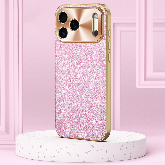 For iPhone 17 Pro Max Phone Case Shining Electroplating Frosted Feel Luxury Faux Leather 16 15 14 13 12