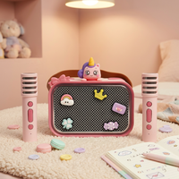 Ensemble de microphones karaoké pour enfants fabriqués en usine, 2 micros sans fil, style personnalisable, longue durée de vie de la batterie 5.0, jouet de chant pour enfants