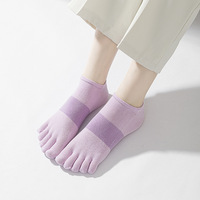 Chaussettes courtes pour femmes en coton respirant, cinq doigts, écologiques, coupe basse, pour usage quotidien et soin des pieds, avec logo personnalisé