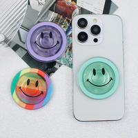 Support de téléphone magnétique personnalisé en acrylique avec poignée et logo intégrés, idéal pour les appels mains libres