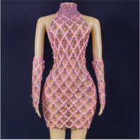 Robes de soirée de haute qualité de grande taille robe sexy en perspective suspendue à la mode de luxe avec strass