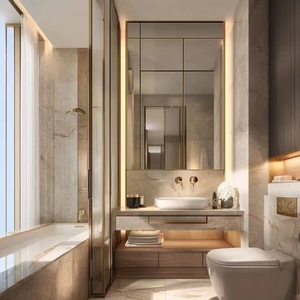 BALOM Italian Style Bathroom Cabinet Wood MDF Plywood Melamine Vanity with Smart Mirror and Ready to Assemble - Product Image 3