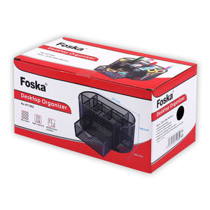 Foska Large Metal Multifunction <strong>Desk</strong> <strong>Tidy</strong> Metal Mesh <strong>Organiser</strong> Set Office Tray Pencil Pen Holder 9 Compartments with Drawer - Product Image 5