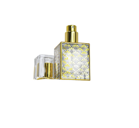 Botol Attar Arab Vintage Mewah Berhias Berlian Imitasi Kaca Buram Kosong untuk Minyak Oud Parfum Dubai Dekoratif Isi Ulang dengan Pompa 100pcs