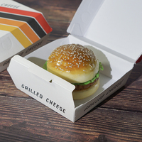 Boîte à hamburger en papier kraft avec doublure intérieure résistante à la graisse pour les chaînes de restauration rapide, commande en gros prise en charge