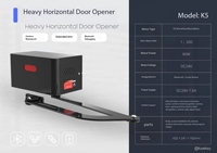Moteur de porte battante sans fil télécommandé, capacité de charge 250 kg, pour hôtels, centres commerciaux, parcs