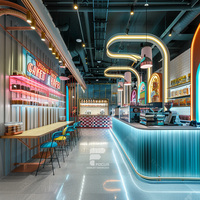 Comptoir de bar à vin moderne sur mesure, design en bois pour restaurant, pub, vitrines