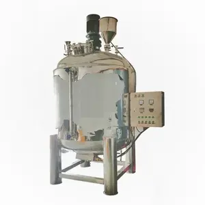 chemical alcohol liquid shampoo soap lab cosmetic jacketed stainless steel vacuum agitator mixing tank equipment