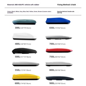 Boîte <span class=keywords><strong>de</strong></span> <span class=keywords><strong>toit</strong></span> universelle pour voiture en ABS, porte-bagages pour SUV avec double ouverture latérale, design luxueux, couleur personnalisée, capacité <span class=keywords><strong>de</strong></span> 300L à 900L - Product Image 4