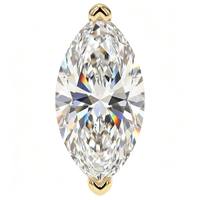 Bague de fiançailles de luxe française en argent sterling S925 plaqué or jaune 18 carats avec moissanite taille marquise certifiée GRA 2,0 carats VVS D