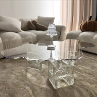 Moderner Minimalistischer Design-Couchtisch in Wolkenform aus Transparentem Acryl mit Stauraum, Leicht zu Reinigen, Wohnzimmermöbel