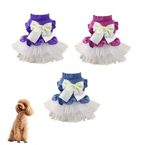 Famicheer BSCI Custom Made Creative Denim Dog Dress Classic Design Pet Clothing Cute Dresses for Small Dogs
