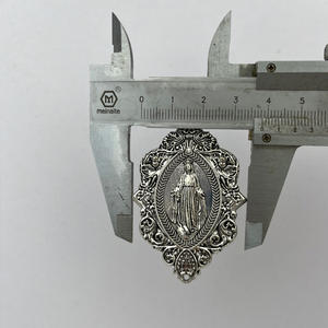 Medaglia religiosa pendente per maria vergine 38x55mm per creazione di gioielli fai da te - Product Image 6