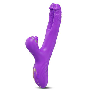 Dubbele kop konijn G-spot vibrator met clitorale flapperende stimulator Dubbele stimulatie Siliconen waterdicht seksspeeltjes voor volwassenen voor vrouwen - Product Image 6