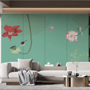定制现代设计手绘壁纸客厅刺绣防水墙面装饰 - Product Image 2