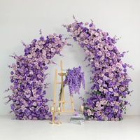 Arches de fleurs artificielles de qualité professionnelle avec supports métalliques réglables pour la décoration de toile de fond de mariage et de photomaton
