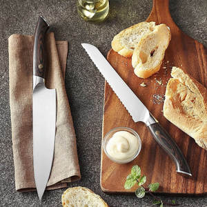 Wholesale 8‑Piece Kitchen Cutlery <b>Set</b> Stainless Steel kitchen <b>knives</b> with Wooden Block Triple Rivet Wood Grain Handle - Product Image 2