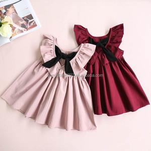 Beby Girl-ropa de verano para bebé, vestido plisado de princesa <span class=keywords><strong>Dr</strong></span>, sin mangas, con espalda descubierta y cuello de vaca - Product Image 1