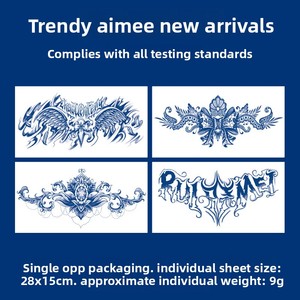 Tatouages temporaires imperméables à base de jus végétal, vente en gros directe usine, pour hommes et femmes, taille poitrine et épaule, autocollants de <span class=keywords><strong>tatouage</strong></span>, tenue 15 jours - Product Image 6