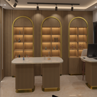 Présentoirs de vitrine pour magasins de cosmétiques, parfums et soins de la peau, conception de personnalisation complète de la pièce, armoire de présentation, décoration de magasin de maquillage