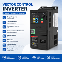 Konverter Frekuensi Variabel Fasa Tunggal Kinerja Tinggi 220v 380v AC VFD Drive 0.4-7.5KW Kontrol Vektor IP20 Bersertifikasi CE