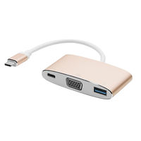 Hub multi-ports Type-C vers USB 3.0 VGA PD 100W Adaptateur de charge Hub USB 3 en 1
