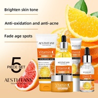 AESTHTANY Kit de Soins Quotidiens Vitamine C Éclat et Antioxydant Extraits Végétaux Améliore le Teint Contrôle du Sébum Pour Tous Types de Peau OEM