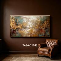 Tableau mural abstrait encadré, grande peinture sur toile de forêt verte pour salon, décoration murale moderne nature pour la maison