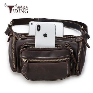 Bolso de Cintura de Cuero Crazy Horse para Hombre, Color Marrón Oscuro, Anti-Robo, para Uso Diario - Product Image 2