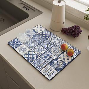 Tapis de séchage de vaisselle <span class=keywords><strong>pour</strong></span> comptoir de cuisine tampon de séchage de vaisselle super absorbant avec support en caoutchouc antidérapant - Product Image 3